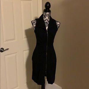 Black Zipper Front Dress